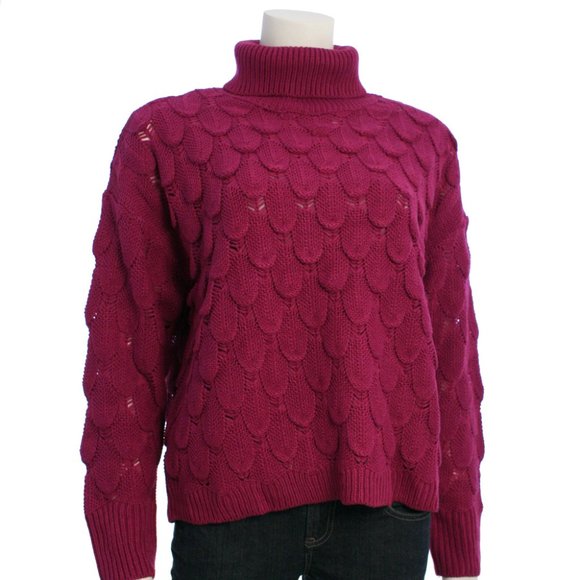 THML Sweaters - Hot Pink Turtle Neck Sweater, fall winter sweater
